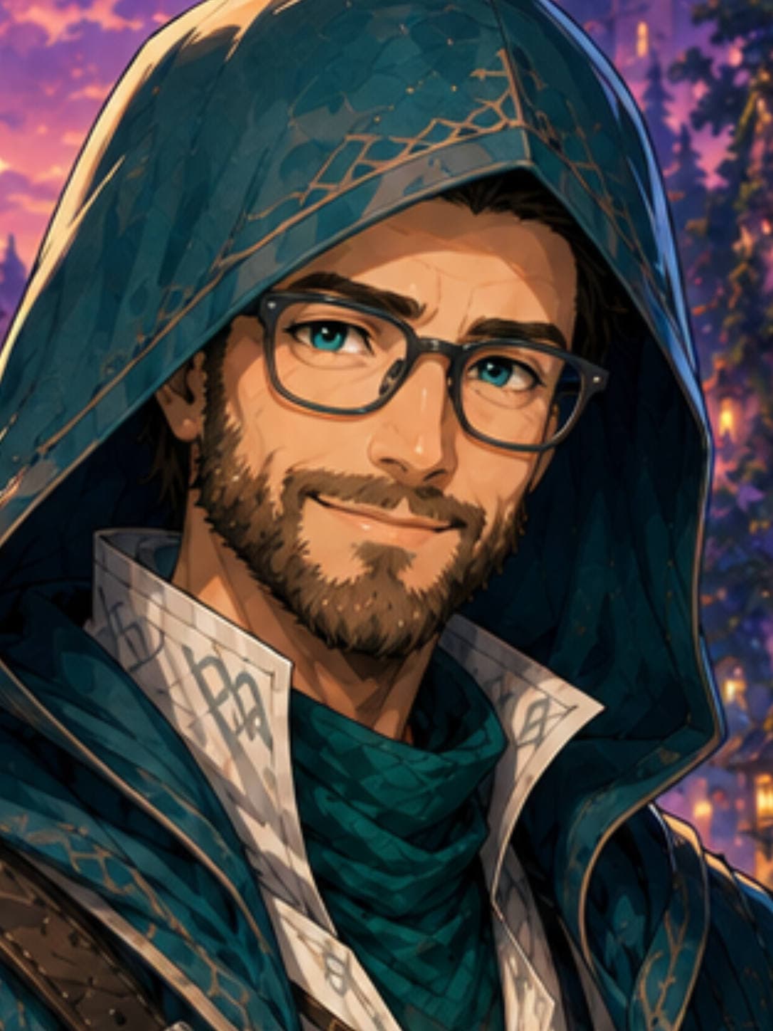Illustrated profile portrait of Greg (Gerg) - team member of BRYNSTAR